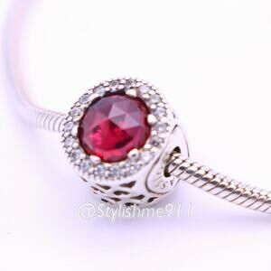 Authentic PANDORA ESSENCE Passion Charm with Synthetic Ruby